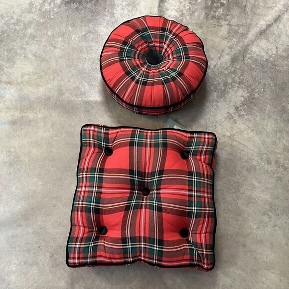 Other - Eastern Accents Studio 770 Accent Pillow Throws Tenenbaum Plaid Red Set of 2